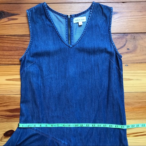Cloth & Stone Asymmetrical Denim Dress, EUC, S - Picture 5 of 13